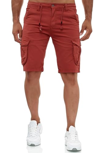 EGOMAXX Herren Cargo Chino Shorts Freizeit Hose 3/4 leichte Trekking Casual Design, Farben:Ziegelrot, Größe:29W von EGOMAXX