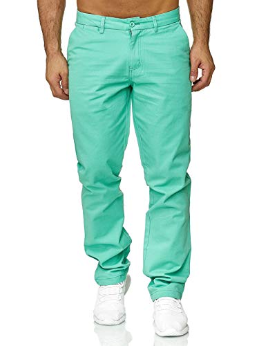 EGOMAXX Herren Chino Hose Jeans Stoff Hose Baumwolle Regular Fit Basic Design, Größen:29W, Farben:Dunkelgrün von EGOMAXX