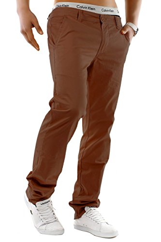 EGOMAXX Herren Chino Hose Stretch Jeans Slim Fit Designer Basic Stoffhose, Farben:Dunkelbraun, Größe Hosen:40W von EGOMAXX