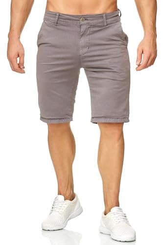 EGOMAXX Herren Chino Shorts Capri 3/4 Hose Stretch Bermuda Casual, Farben:Grau, Größe:29W von EGOMAXX