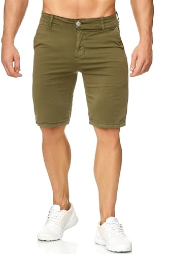 EGOMAXX Herren Chino Shorts Capri 3/4 Hose Stretch Bermuda Casual, Farben:Grün, Größe:29W von EGOMAXX