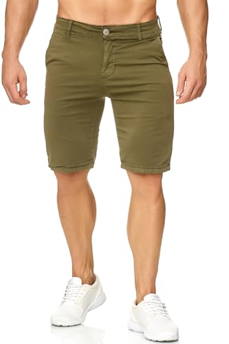 EGOMAXX Herren Chino Shorts Capri 3/4 Hose Stretch Bermuda Casual, Farben:Grün, Größe:34W von EGOMAXX