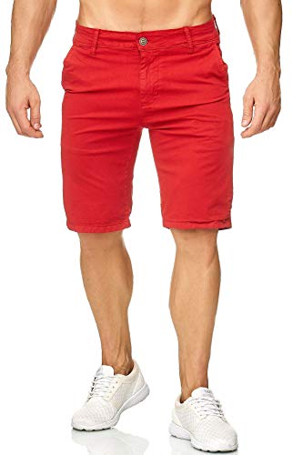 EGOMAXX Herren Chino Shorts Capri 3/4 Hose Stretch Bermuda Casual, Farben:Rot, Größe:30W von EGOMAXX