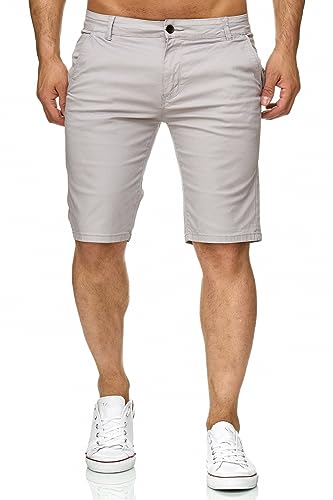 EGOMAXX Herren Chino Capri Shorts Kurze Bermuda Sommer Hose Freizeitshorts Fredy & Roy Minimalist, Farben:Grau, Größe:29W von EGOMAXX