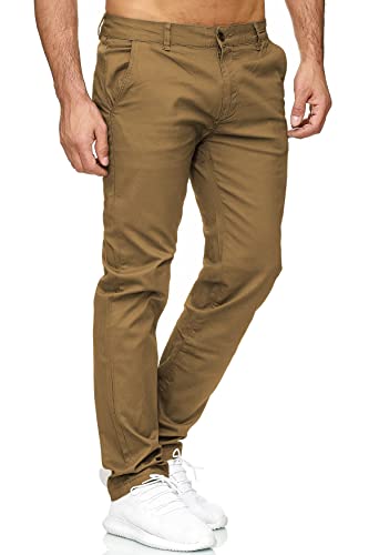 EGOMAXX Herren Chino Stretch Hose Basic Denim Jeans Design Pants Regular Fit Einfarbig Fredy & Roy, Farben:Dunkelbraun, Größe Hosen:29W von EGOMAXX