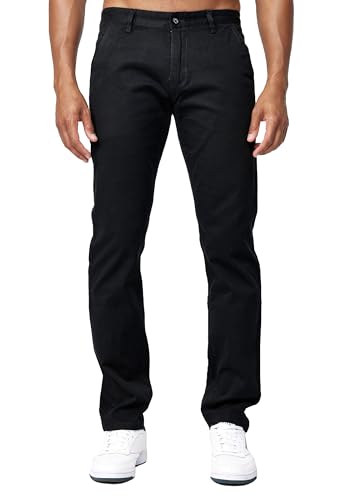 Herren Chino Stretch Hose Basic Denim Jeans Design Pants Regular Fit Einfarbig Giani Active, Farben:Schwarz, Größe Hosen:32W von EGOMAXX