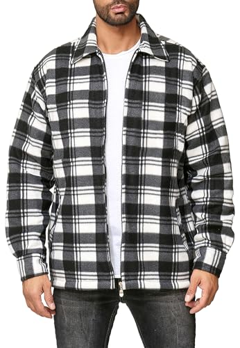 EGOMAXX Herren Fleece Hemd Holzfäller Jacke Karo Blouson Leichte Arbeitsjacke Kariert, Farben:Schwarz-Dunkelgrau, Größe Jacken:L EGOMAXX Herren Fleece Hemd Holzfäller Jacke Karo Blouson Leichte Arbeitsjacke Kariert, Farben:Schwarz-Dunkelgrau, Größe Jacken:L von EGOMAXX