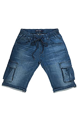 EGOMAXX Herren Jeans Shorts Kurze Cargo Sommer Hose Bermuda Casual, Farben:Blau-2, Größe:30W von EGOMAXX