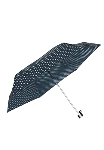 ANELY Kleiner Regenschirm Legeres Design Gepunktet Mini Taschenschirm Leicht und Stabil Snowball, Farben:Navy, Schirmgröße:Onesize von ANELY