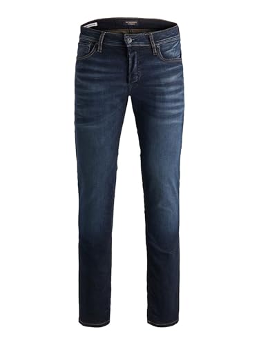 JACK & JONES Herren Jeans Tim Straight Legs Slim Fit Flat Front Tim ORIGINAL, Farben:Dunkelblau, Größe Jeans:30W / 32L von EGOMAXX