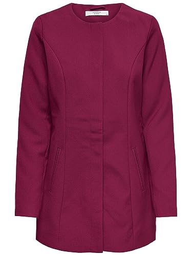 JDY Damen Eleganter Übergangs Mantel | Basic Only Trench Coat | Kurzmantel JDYBRIGHTON, Farben:Rot, Größe:40 von EGOMAXX