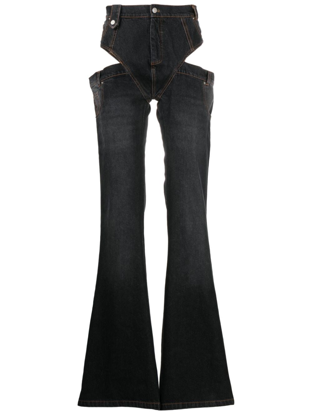 EGONlab. Wide-Leg-Jeans mit Cut-Out - Schwarz von EGONlab.