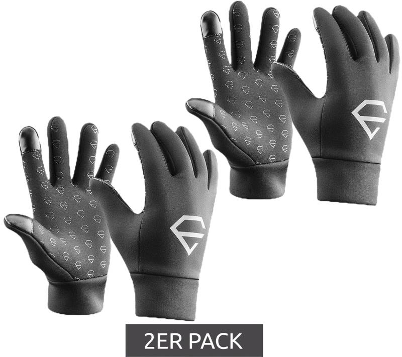 2er Pack EGREGIE Herren Fahrrad-Handschuhe mit Fleecefutter Lauf-Handschuhe mit Smartphone Handy Touchfunktion Sport-Handschuhe Schwarz von EGREGIE