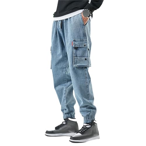 Baggy Jeans Herren Hose Straight Basic Jeans Streetwear Männer Hip Hop Hose Denim Cargohosen Loose Fit Jogginghose von EGSDMNVSQ