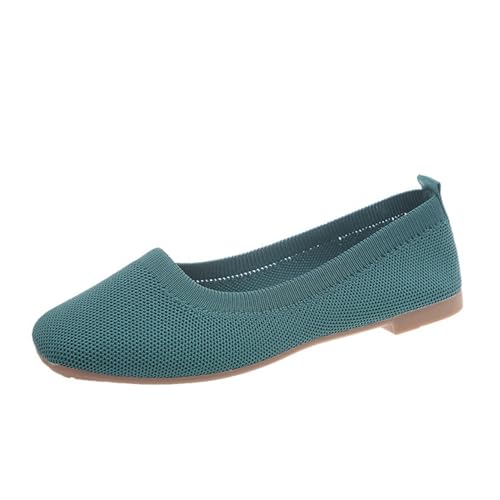 Ballerinas Damen Slip On Knit Flache Schuhe Zum Kleid Schuhe Pumps Schuhe Runde Zehe Elegant Bequem Atmungsaktive Schuhe Sommerschuhe von EGSDMNVSQ