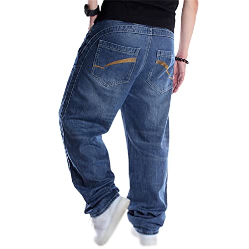 Cargohosen Herren Hip Hop Baggy Jeans Vintage Graffiti Drucken Loose Fit Denim Jeanshose Hipster Style Straßentanz Hosen Teenager Jungen Skateboard Hose von EGSDMNVSQ