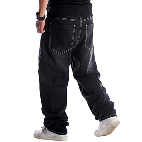 Cargohosen Herren Hip Hop Baggy Jeans Vintage Graffiti Drucken Loose Fit Denim Jeanshose Hipster Style Straßentanz Hosen Teenager Jungen Skateboard Hose von EGSDMNVSQ