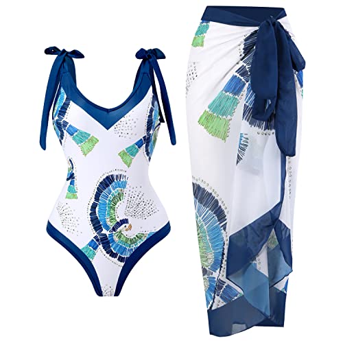 EGSDMNVSQ Badeanzug Damen Einteiler Bikini Set mit Langer Rock Boho Badeanzüge Outfits Sexy Bademode Swimsuit mit Strandrock V Ausschnitt Schwimmanzug mit Wickelrock Strandurlaub EGSDMNVSQ Badeanzug Damen Einteiler Bikini Set mit Langer Rock Boho Badeanzüge Outfits Sexy Bademode Swimsuit mit Strandrock V Ausschnitt Schwimmanzug mit Wickelrock Strandurlaub von EGSDMNVSQ