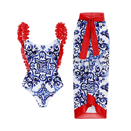 EGSDMNVSQ Badeanzug Damen Einteiler Bikini Set mit Langer Rock Boho Badeanzüge Outfits Sexy Bademode Swimsuit mit Strandrock V Ausschnitt Schwimmanzug mit Wickelrock Strandurlaub EGSDMNVSQ Badeanzug Damen Einteiler Bikini Set mit Langer Rock Boho Badeanzüge Outfits Sexy Bademode Swimsuit mit Strandrock V Ausschnitt Schwimmanzug mit Wickelrock Strandurlaub von EGSDMNVSQ