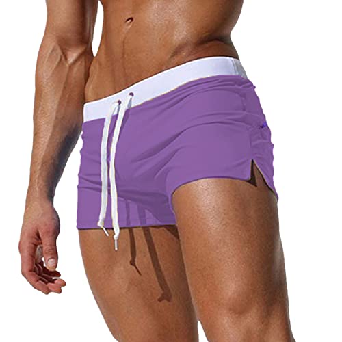 EGSDMNVSQ Badehose Herren Schwimmhose Mode Boxer Tasche Mit Reißverschluss Strandshorts Wassersport Mode Badeshorts Elastischem Kurze Hose Sommer von EGSDMNVSQ