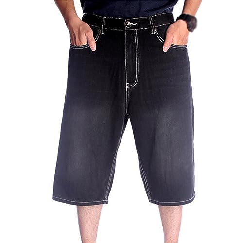 EGSDMNVSQ Baggy Jeans Herren Denim Shorts Y2K Sommer Shorts Vintage Graffiti Drucken Stickerei Shorts Hip Hop Jeans Teenager Jungen Cargoshorts von EGSDMNVSQ