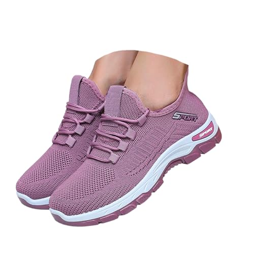 EGSDMNVSQ Damen Flach Sneaker Atmungsaktiv Turnschuhe Leicht Laufschuhe Sportschuhe Freizeitschuhe Fitnessschuhe Joggingschuhe Outdoor Walkingschuhe von EGSDMNVSQ