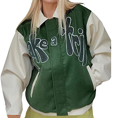 EGSDMNVSQ Damen Herren Jacken College Cargo Y2k Vintage Winterparka Jacke Baseball Sportjacke Sweatjacke Unisex Japanese Harajuku Hoodies Mode Hip Hop Streetwear von EGSDMNVSQ