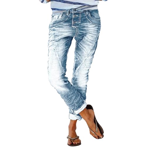 EGSDMNVSQ Damen Jeans Hose High Waist Jeans Straight Jeans Boyfriend Jeans Slim Fit Denim Pants Streetwear von EGSDMNVSQ