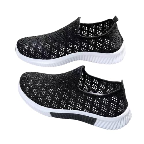EGSDMNVSQ Damen Slip On Sneaker Mesh Freizeitschuhe Walking Flache Schuhe Gym Running Schuhe Joggingschuhe Leichte Outdoor Turnschuhe von EGSDMNVSQ