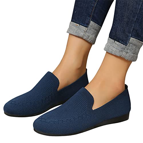 EGSDMNVSQ Damen Slip On Sneakers Flache Schuhe Atmungsaktiv Sportschuhe Freizeitschuhe Walking Turnschuhe Leichte Bequem Outdoor Mesh Loafer Schuhe von EGSDMNVSQ