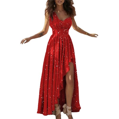 EGSDMNVSQ Kleid Damen Sommerkleid V-Ausschnit Maxikleid One Shoulder Cocktailkleid Partykleid Pailletten Ballkleider Glitzer Abendkleider Elegant Brautjungfernkleid Mit Schlitz EGSDMNVSQ Kleid Damen Sommerkleid V-Ausschnit Maxikleid One Shoulder Cocktailkleid Partykleid Pailletten Ballkleider Glitzer Abendkleider Elegant Brautjungfernkleid Mit Schlitz von EGSDMNVSQ