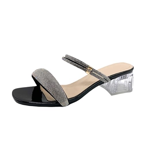 Sandalen Damen Glitzer Hausschuhe Strass Sandaletten Mit Absatz Sommer Flache Schuhe Elegant Open Toe Slides Strandsandalen Sandalen Damen Glitzer Hausschuhe Strass Sandaletten Mit Absatz Sommer Flache Schuhe Elegant Open Toe Slides Strandsandalen von EGSDMNVSQ