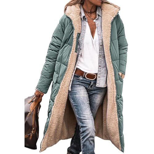 EGSDMNVSQ Wintermäntel Damen Winterjacke Lang Pufferjacken Mit Kapuze Steppmantel Fleecejacke Dicke Daunenjacke Zip Up Hoodie Reversibel Sherpa Fleece Winddichte Wasserdichte Mantel EGSDMNVSQ Wintermäntel Damen Winterjacke Lang Pufferjacken Mit Kapuze Steppmantel Fleecejacke Dicke Daunenjacke Zip Up Hoodie Reversibel Sherpa Fleece Winddichte Wasserdichte Mantel von EGSDMNVSQ