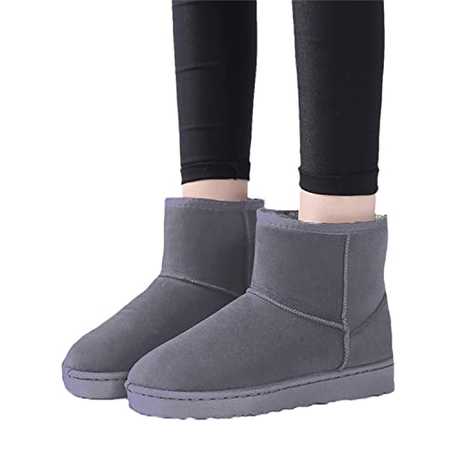 EGSDMNVSQ Winterstiefel Damen Schneestiefel Warm Gefütterte Plüsch Wildleder Flache Winterschuhe Wanderschuhe Winter Kurzschaft Stiefel Boots Schuhe von EGSDMNVSQ