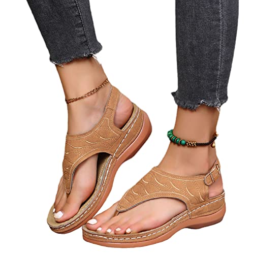 Flip Flop Damen Sommersandalen Pantoletten Sandalen Sommer Peep Toe Hausschuhe Freizeit Plateau Strandsandaletten Römische Sandalen von EGSDMNVSQ