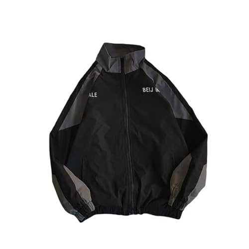 Freizeitjacke Herren Y2K College Jacket Stehkragen Sportjacken Vintage Baseballjacke Hip Hop Streetwear von EGSDMNVSQ