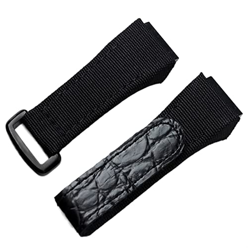 EGSDSE 25 mm Herren-Armband aus Nylongewebe mit Lederarmband für Richard Watch Mille, Armbandschnalle für Federsteg-Version, 25 mm, Achat von EGSDSE