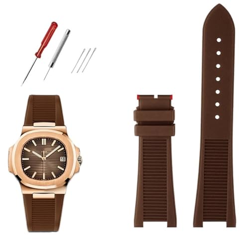 EGSDSE Hochwertiges Fluor-Silikon-Armband für Patek Philippe Sport, elegante Nautilus-Serie 5711/5712/5980, wasserdichtes Uhrenarmband für Herren, 25mm-13mm, Achat von EGSDSE