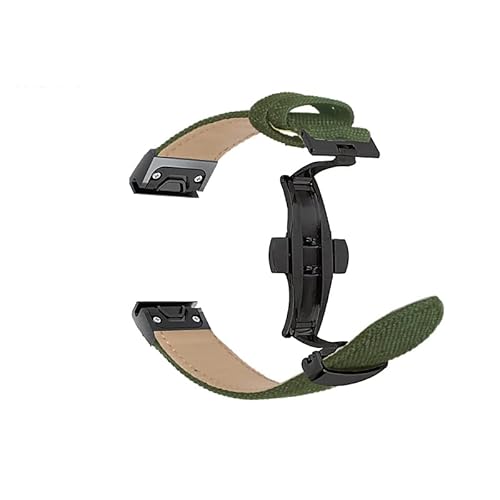 EGSDSE Quickfit-Nylon-Uhrenarmband für Garmin Fenix 6, 6X, Pro, 5X, 5 Plus, 3HR, 935, 945, 6S, 5S, 22, 26 mm, Schmetterlingsschnalle, Echtlederband, 22mm Fenix 5 5Plus, Achat von EGSDSE