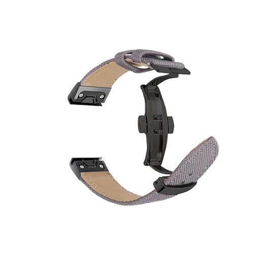 EGSDSE Quickfit-Nylon-Uhrenarmband für Garmin Fenix 6, 6X, Pro, 5X, 5 Plus, 3HR, 935, 945, 6S, 5S, 22, 26 mm, Schmetterlingsschnalle, Echtlederband, 22mmFenix 6 6Pro, Achat von EGSDSE