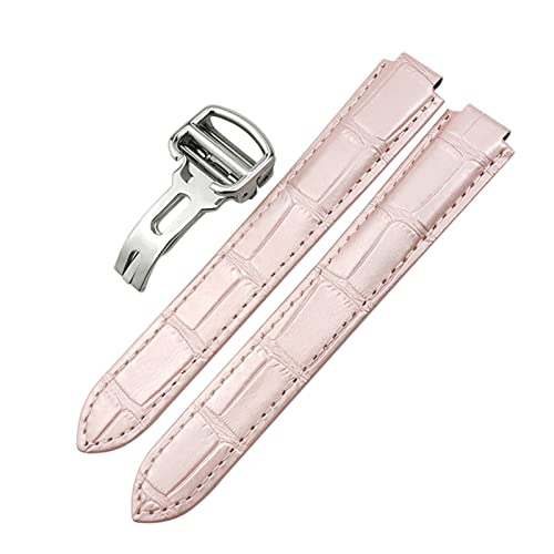 EGSDSE Uhrenarmband aus echtem Leder, 14 mm, 16 mm, 18 mm, 20 mm, 22 mm, für Ballon Bleu de Cartier Konvex, buntes Kalbsleder-Uhrenarmband (Farbe: Rosa, Größe: 20 mm), 20 mm, Achat von EGSDSE