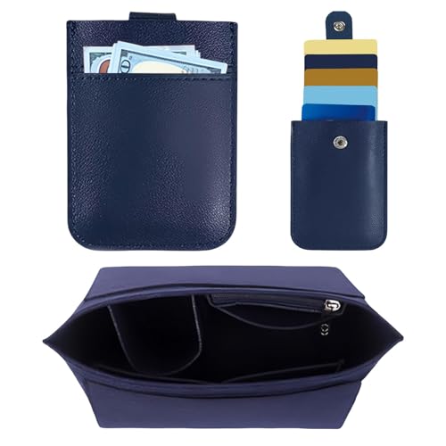 1 Filztasche Und 1 Kartenhalter, Große Aufbewahrungstasche, Taschenaufbewahrungstasche, Taschenfuttertasche, Multifunktionale Aufbewahrungstasche, Kartenhalter Aus Pu-Leder von EHDWXVZM
