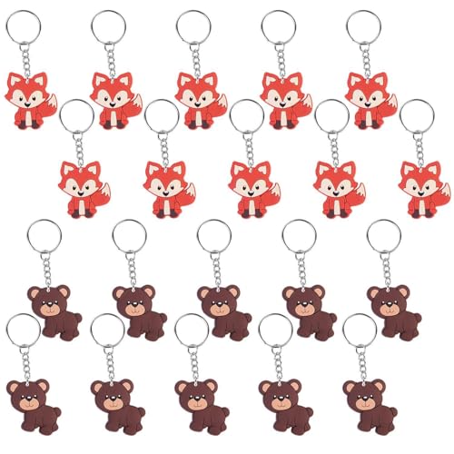 20 Stücke Tierschlüsselkette, Fuchsbärschlüsselkette, Cartoon -Tierschlüsselkette, Kinderschlüsselkette, Kindergläubigkeitsgeschenk. von EHDWXVZM