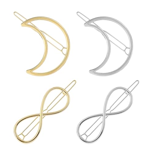 4 Stück Damen-Haarspangen, Figur-8-Haarspangen, Mond-Haar-Accessoires, Damen-Haarspangen Aus Metall, Damen-Styling-Haarspangen von EHDWXVZM