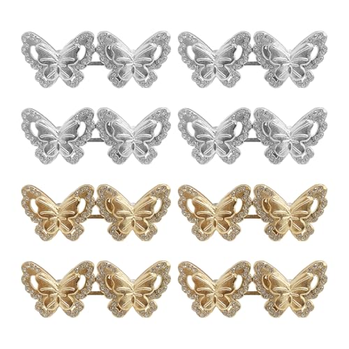 8 Stück Hosenspanner, Verstellbare Taillenklammern, Schmetterlingsspanner, Jeans-Taillenspanner, Lose Jeansknöpfe, Hosenknopfspanner von EHDWXVZM