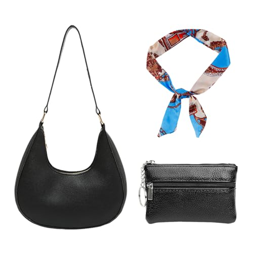 EHDWXVZM 1 Damen-Umhängetasche, 1 Riemen, 1 Kleine Hängetasche, Damen-Handtasche, Halbmond-Umhängetasche, Handtasche von EHDWXVZM