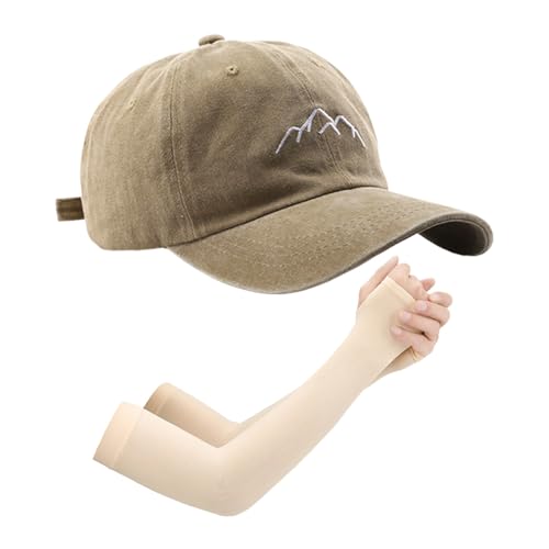EHDWXVZM 1 Herren-Baseballkappe, 1 Paar Ärmel, Sportmütze, Outdoor-Wandermütze, Verstellbare Baseballkappe von EHDWXVZM