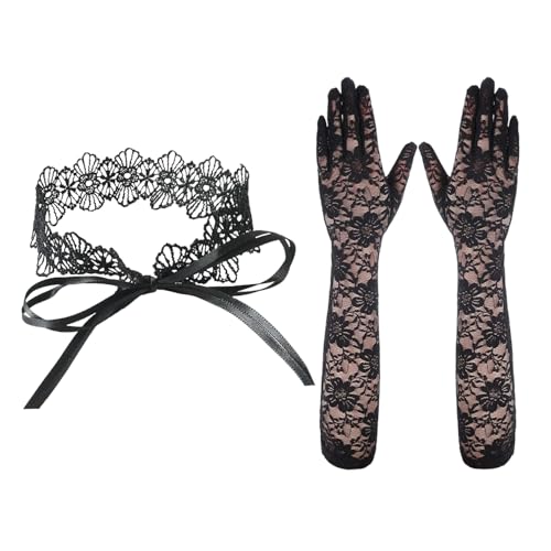 EHDWXVZM 1 Stück Spitzenfingerdekoration, 1 Stück Spitzenkragen, Retro-Handdekorationszubehör, Langer Netzhandschutz von EHDWXVZM