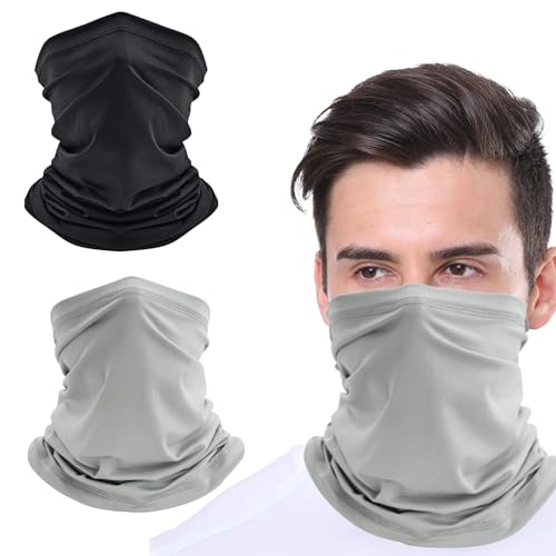 EHIOG 2 Stück Multifunktionstuch, Winddicht Bandanas Elastisch, Schnelltrocknend Atmungsaktiv Weich Gesichtsmaske, Sonnenschutz Loop Schal Neckwarmer fur Thermal Outdoor Radsport Ski Motorrad Laufen von EHIOG