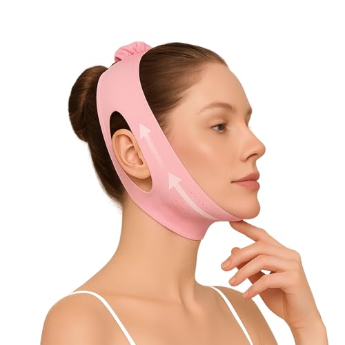 V-Linien Gesichtsmaske – Wiederverwendbare Lifting-Maske gegen Doppelkinn, V-förmiger Gesichts-Schlankheitsgurt zur Hautstraffung & Gesichtskontur, Lifting Bandage für Damen & Herren von EHIOG